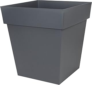 Toscana - Maceta Cuadrada de 50 cm, Volumen 87 L, 49,5 x 49,5 x 52,5 cm, Color Gris Antracita