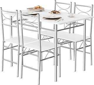 Conjunto de mesa y sillas de cocina Blanco