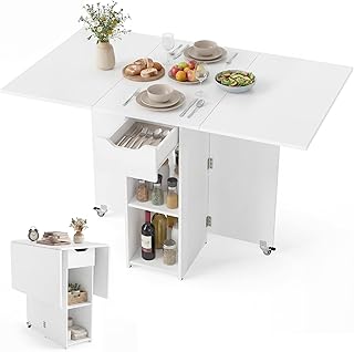 Mesa plegable de cocina Blanco