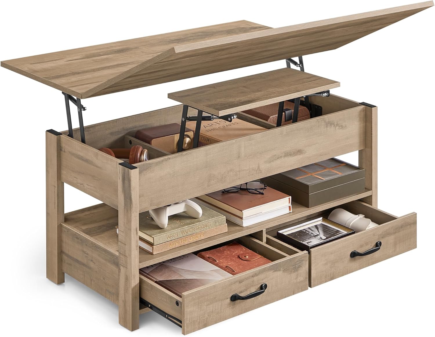 Mesa de centro elevable Marrón