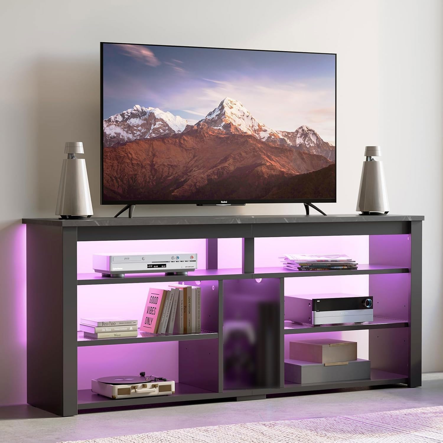 Mueble TV alto Negro