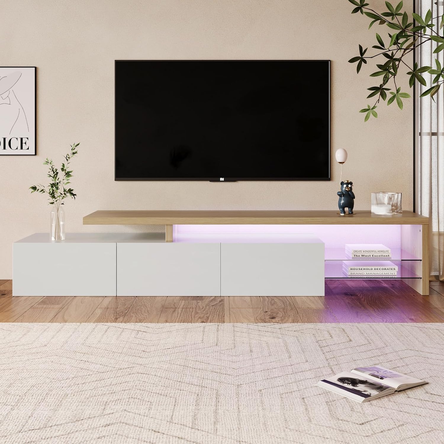 Mueble TV con LED Blanco