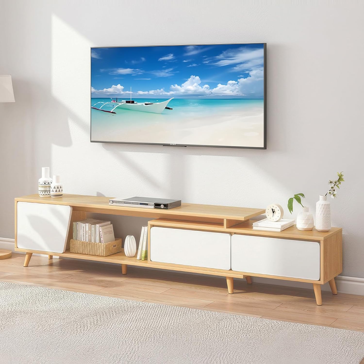 Mueble TV extensible Blanco