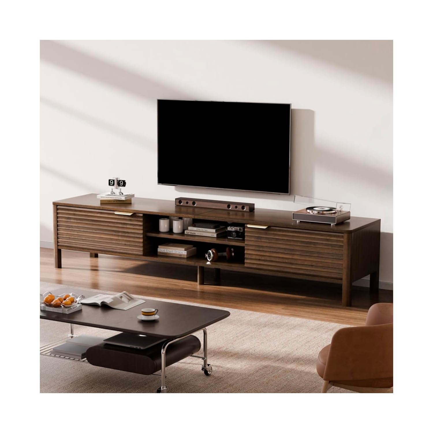 Mueble TV con puertas Marrón