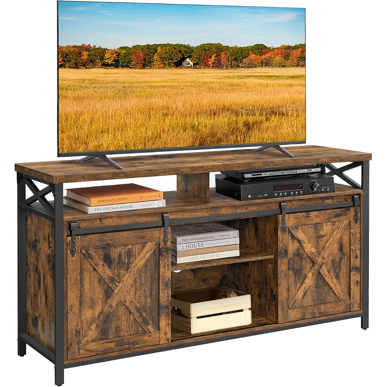 Mueble TV estilo granja Marrón