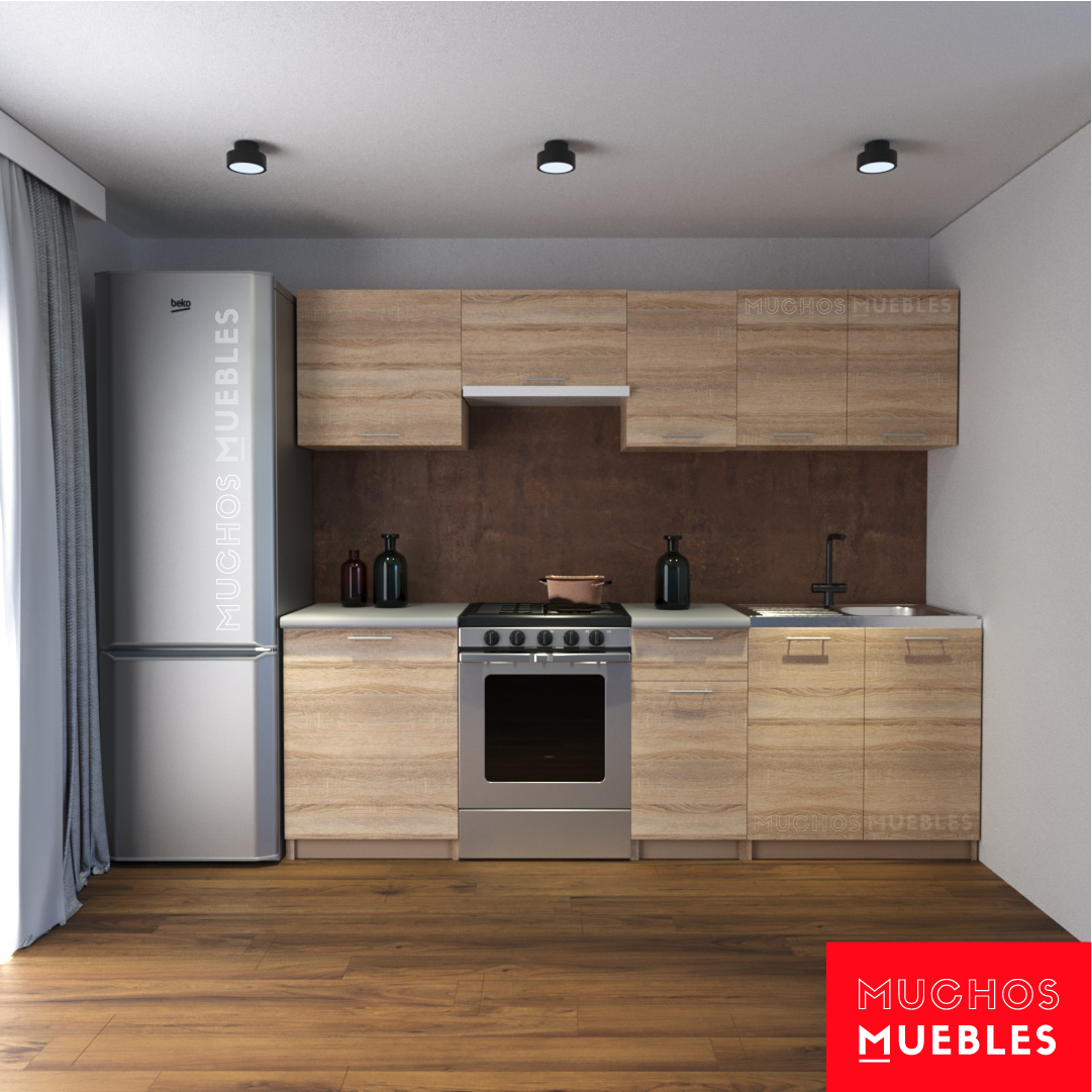 Cocina modular Roble Claro 240 cm