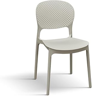 Silla Anita, Juego de 4 sillas, color pardo, sillas de polipropileno, sillas de cocina, silla de comedor, apilables - id_2058