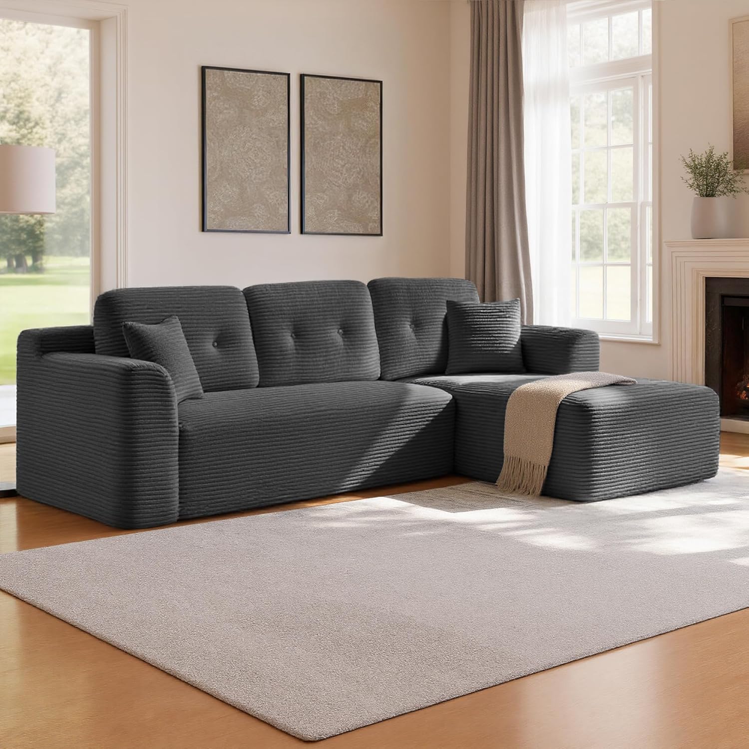 Sofá esquinero chaise derecha Gris